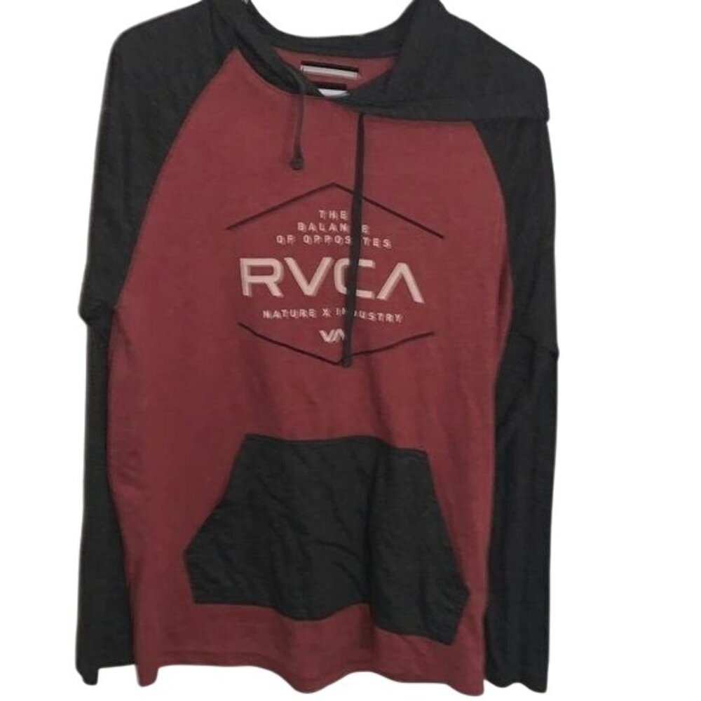 RVCA Mens M Graphic Hoodie Sweatshirt Red & Black - Picture 1 of 9